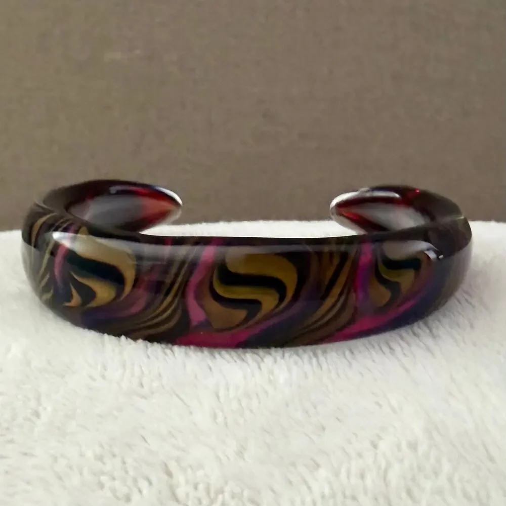 Kevin O’Grady 2001 Artisan Blown Glass Psychedelic Cuff Bracelet